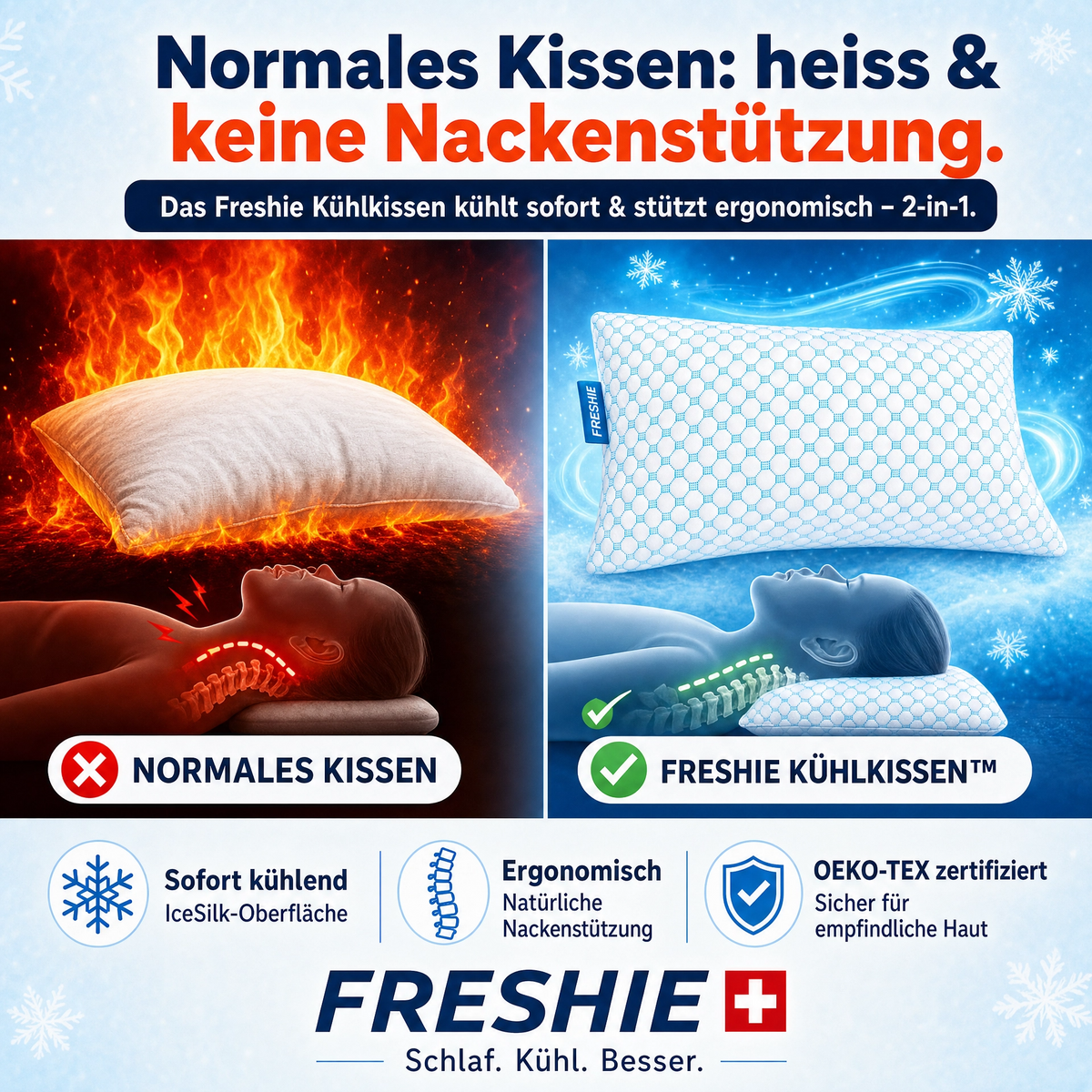 Kühlendes ergonomisches Nackenkissen