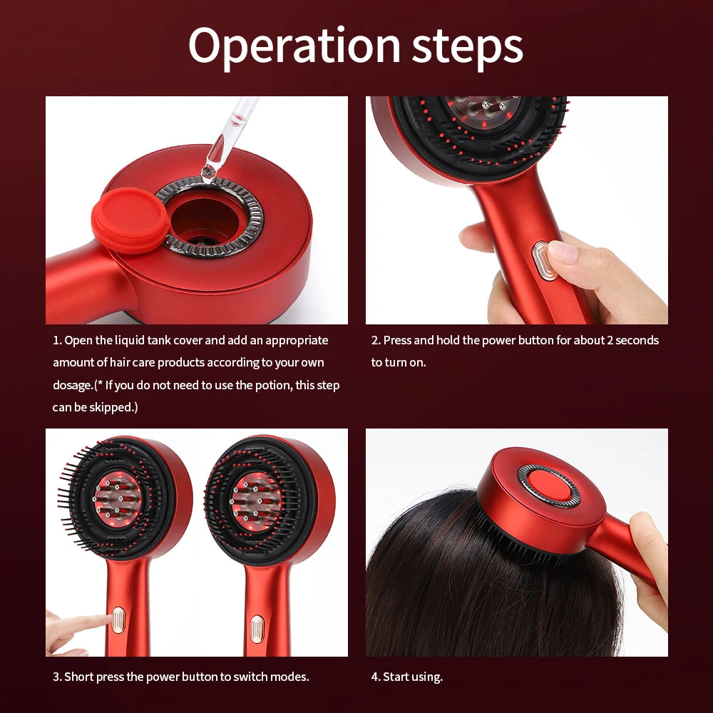 ScalpCare Vibration Rotlicht Massagekamm