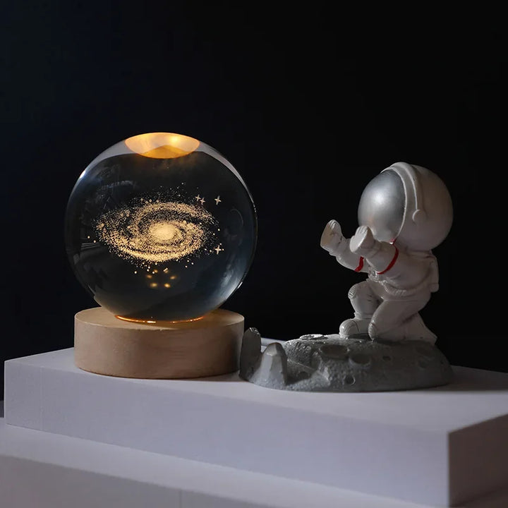 Galaxy Kristallkugel Nachtlicht 3D